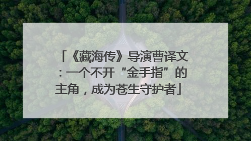 《藏海传》导演曹译文：一个不开“金手指”的主角，成为苍生守护者
