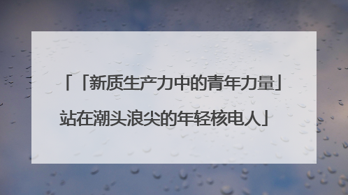 「新质生产力中的青年力量」站在潮头浪尖的年轻核电人