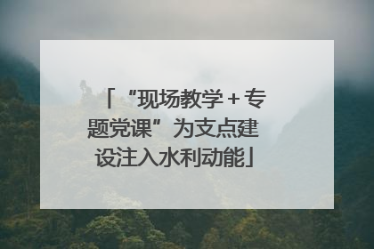 “现场教学＋专题党课”为支点建设注入水利动能