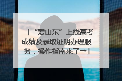 “爱山东”上线高考成绩及录取证明办理服务，操作指南来了→