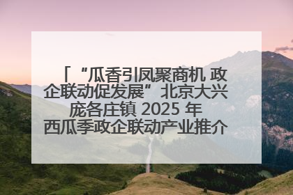 “瓜香引凤聚商机 政企联动促发展”北京大兴庞各庄镇 2025 年西瓜季政企联动产业推介活动圆满举行