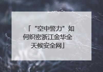 “空中警力”如何织密浙江金华全天候安全网