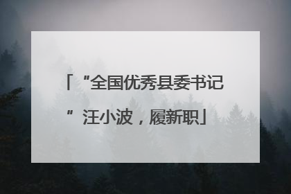 “全国优秀县委书记”汪小波，履新职
