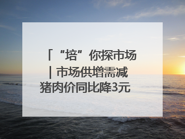 “培”你探市场｜市场供增需减 猪肉价同比降3元 未来40天便宜猪肉敞开吃