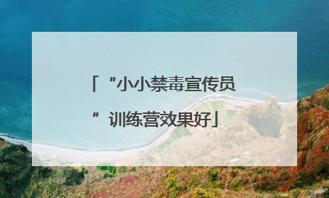 “小小禁毒宣传员”训练营效果好