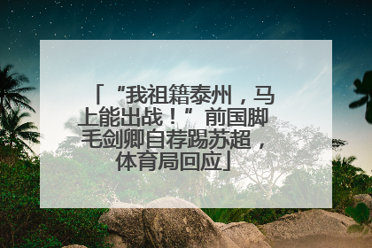 “我祖籍泰州，马上能出战！”前国脚毛剑卿自荐踢苏超，体育局回应