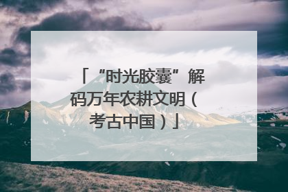 “时光胶囊”解码万年农耕文明（考古中国）