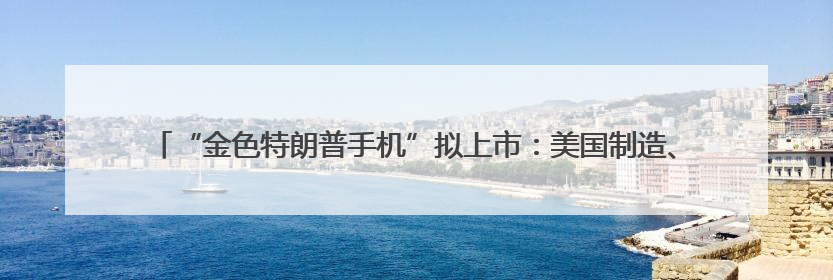 “金色特朗普手机”拟上市：美国制造、反映美国人价值观？质疑者：像天方夜谭