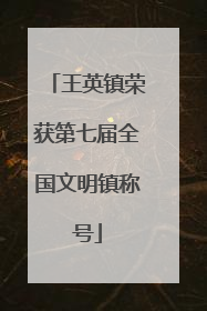 王英镇荣获第七届全国文明镇称号