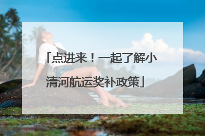 点进来！一起了解小清河航运奖补政策