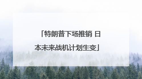 特朗普下场推销 日本未来战机计划生变