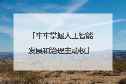 牢牢掌握人工智能发展和治理主动权