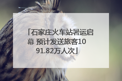 石家庄火车站暑运启幕 预计发送旅客1091.82万人次