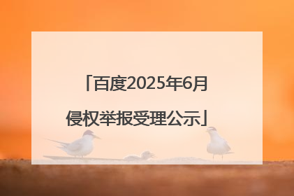 百度2025年6月侵权举报受理公示
