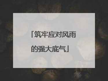 筑牢应对风雨的强大底气