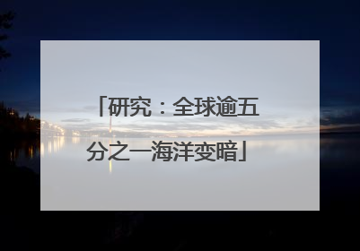 研究：全球逾五分之一海洋变暗