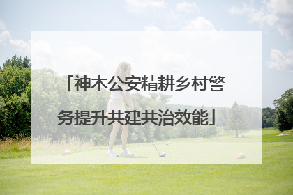 神木公安精耕乡村警务提升共建共治效能