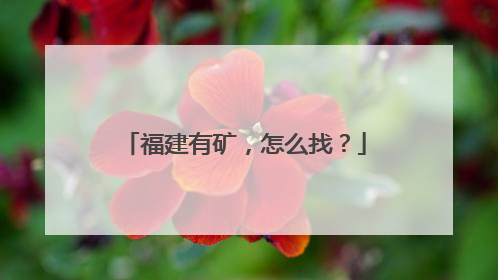 福建有矿，怎么找？
