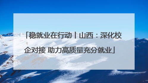 稳就业在行动丨山西：深化校企对接 助力高质量充分就业