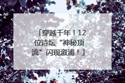 穿越千年！12 位诗坛“神秘顶流”闪现溆浦！