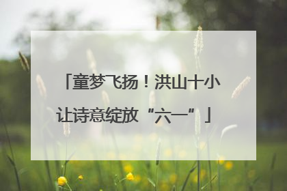 童梦飞扬！洪山十小让诗意绽放“六一”