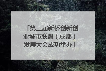 第三届新侨创新创业城市联盟（成都）发展大会成功举办