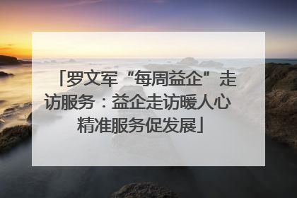 罗文军“每周益企”走访服务：益企走访暖人心 精准服务促发展