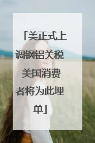 美正式上调钢铝关税 美国消费者将为此埋单