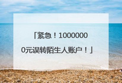 紧急！10000000元误转陌生人账户！