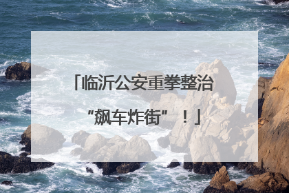临沂公安重拳整治“飙车炸街”！