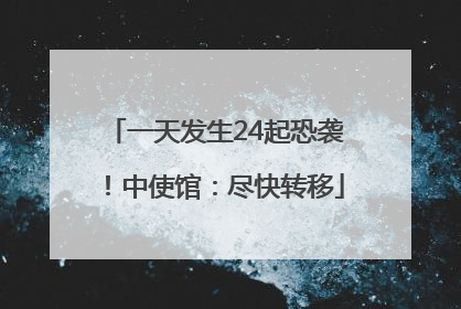 一天发生24起恐袭！中使馆：尽快转移