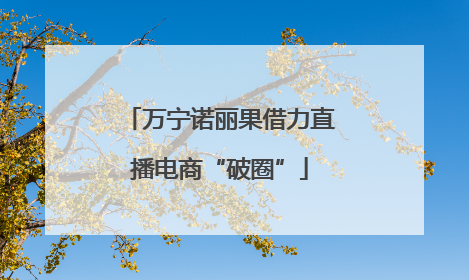 万宁诺丽果借力直播电商“破圈”