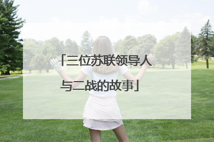 三位苏联领导人与二战的故事