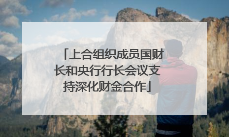 上合组织成员国财长和央行行长会议支持深化财金合作