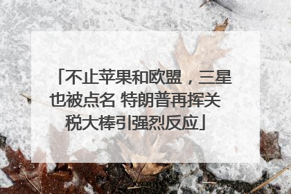 不止苹果和欧盟，三星也被点名 特朗普再挥关税大棒引强烈反应