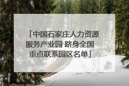 中国石家庄人力资源服务产业园 跻身全国重点联系园区名单