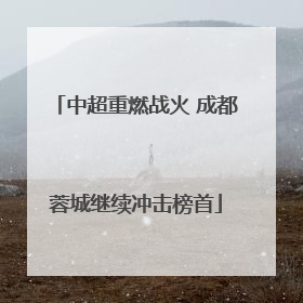 中超重燃战火 成都蓉城继续冲击榜首