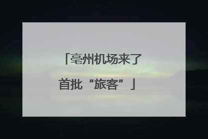 亳州机场来了首批“旅客”