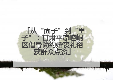 从“面子”到“里子”：甘肃平凉崆峒区倡导简约婚丧礼俗获群众点赞