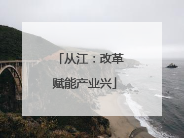 从江：改革赋能产业兴