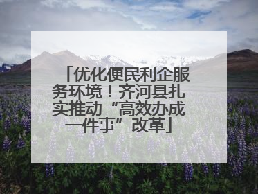 优化便民利企服务环境！齐河县扎实推动“高效办成一件事”改革