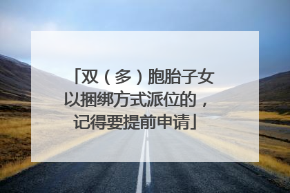 双（多）胞胎子女以捆绑方式派位的，记得要提前申请
