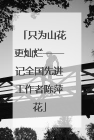 只为山花更灿烂——记全国先进工作者陈萍花