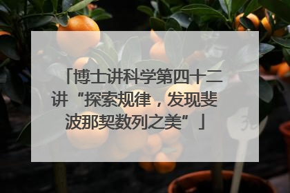 博士讲科学第四十二讲“探索规律，发现斐波那契数列之美”