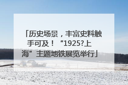历史场景，丰富史料触手可及！“1925?上海”主题地铁展览举行