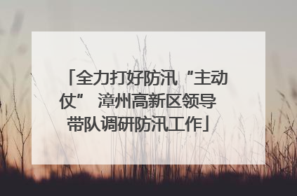 全力打好防汛“主动仗” 漳州高新区领导带队调研防汛工作