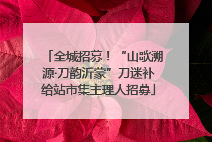 全城招募！“山歌溯源·刀韵沂蒙”刀迷补给站市集主理人招募