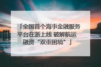 全国首个海事金融服务平台在浙上线 破解航运融资“双重困境”
