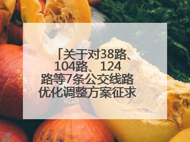 关于对38路、104路、124路等7条公交线路优化调整方案征求意见的公告