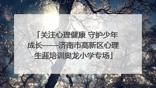 关注心理健康 守护少年成长——济南市高新区心理生涯培训奥龙小学专场